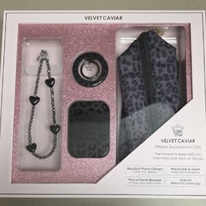 Velvet Caviar Leopard Print Phone Accessories Set